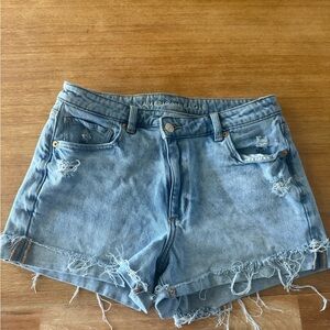 American Eagle Outfitters Distressed Light Blue Denim Cutoff Shorts